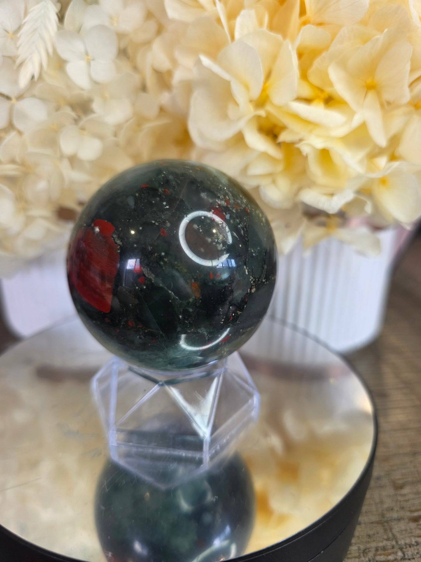 African Bloodstone with Pyrite Sphere