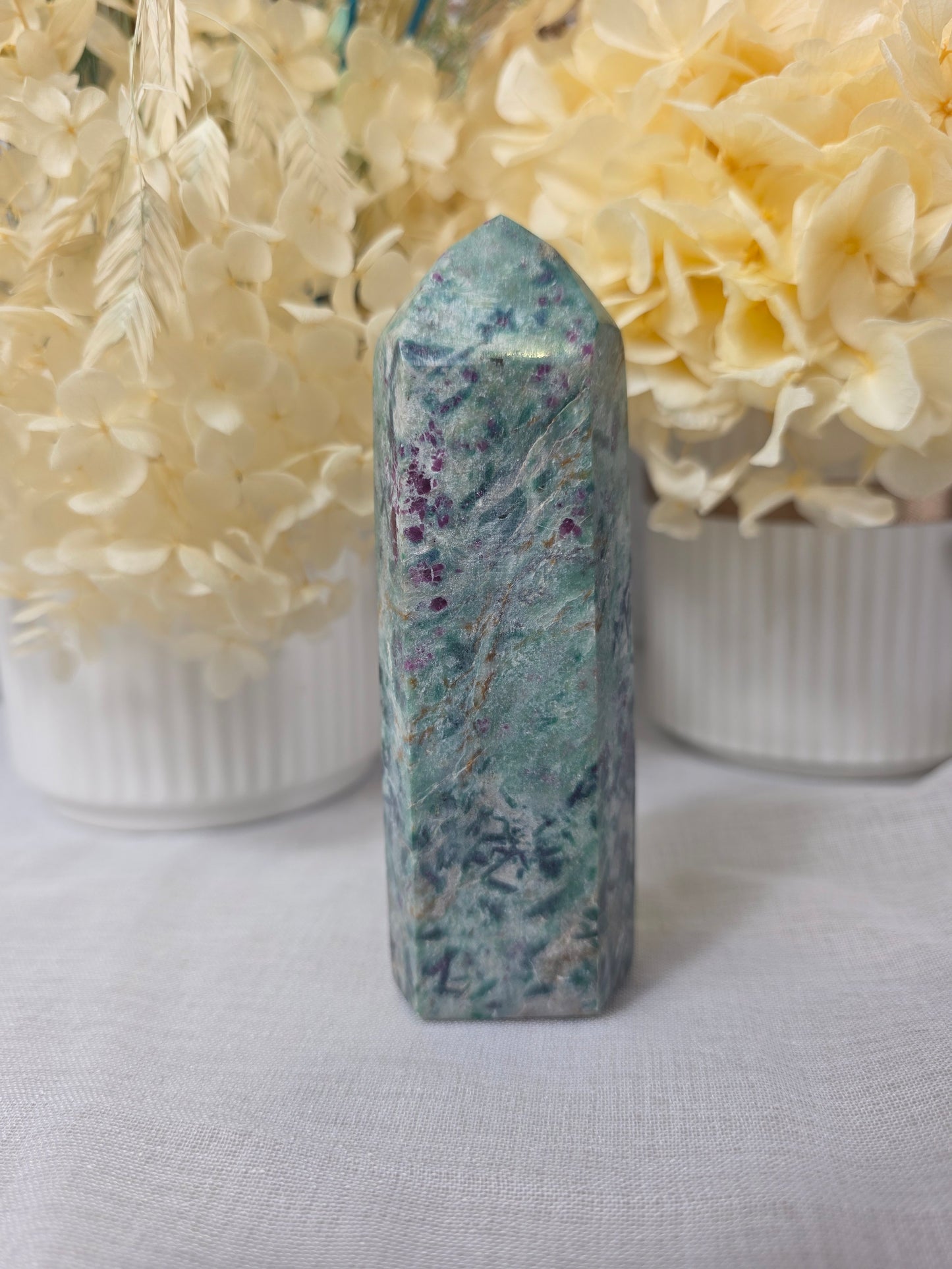 Brazilian ruby fuchsite tower