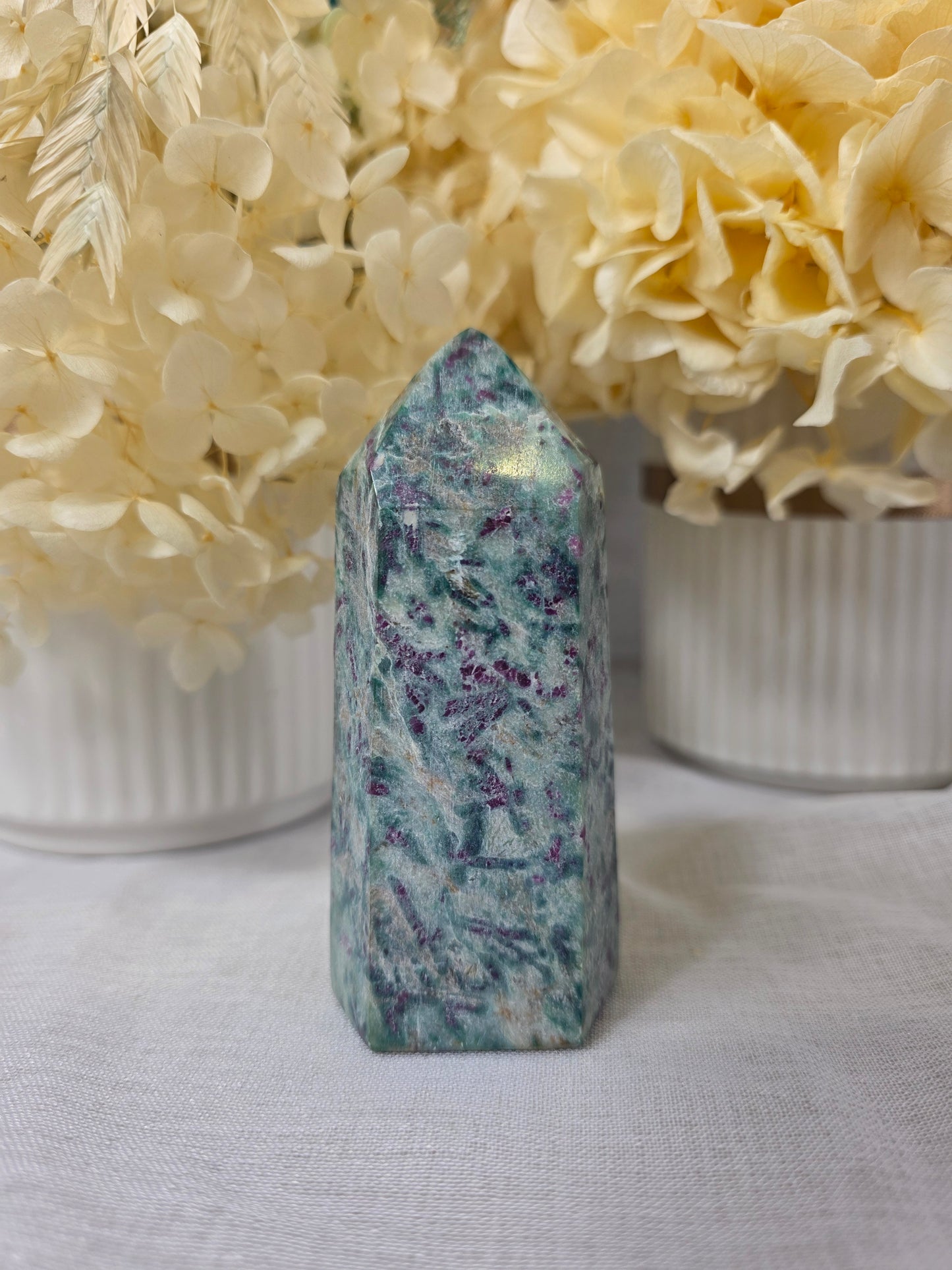 Brazilian ruby fuchsite tower