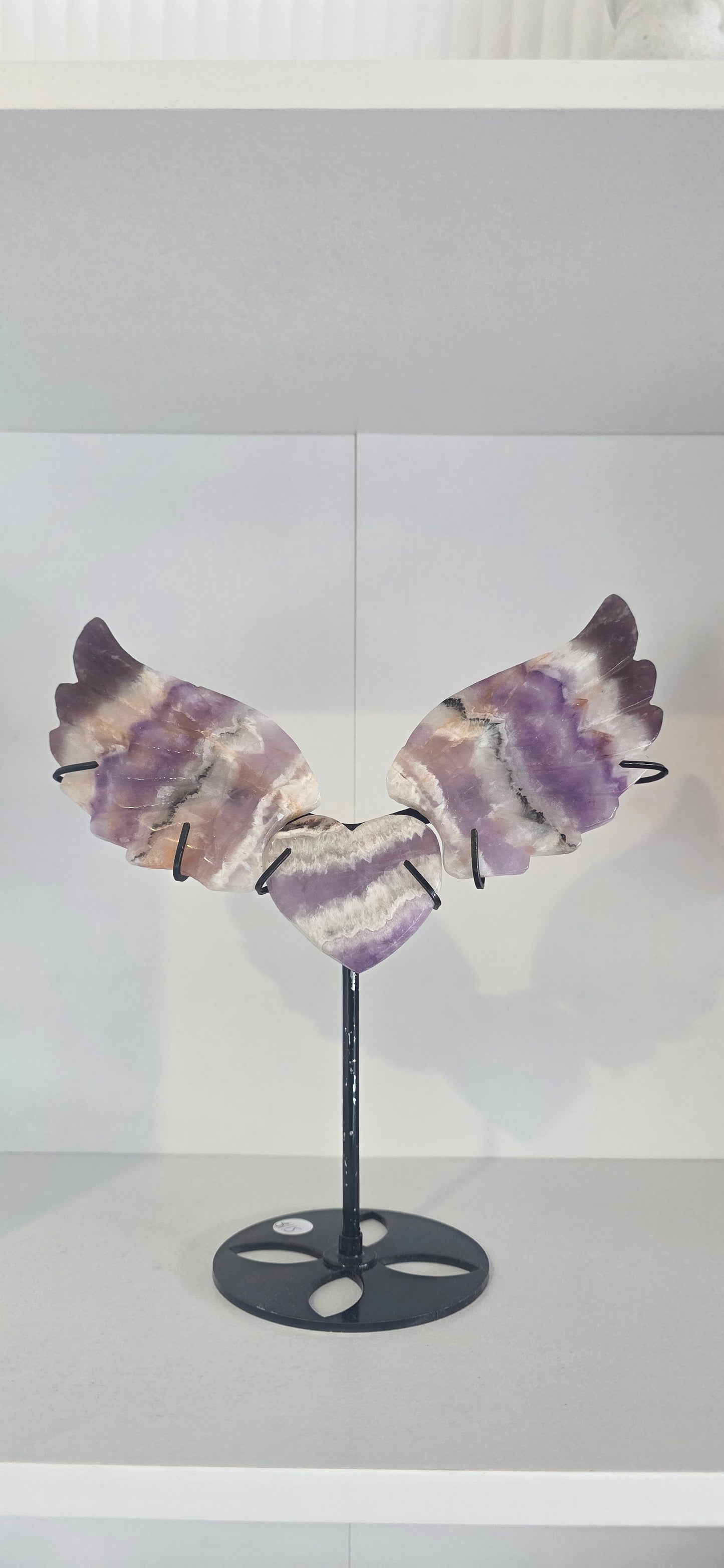 Dream Amethyst Angel Wings on stand