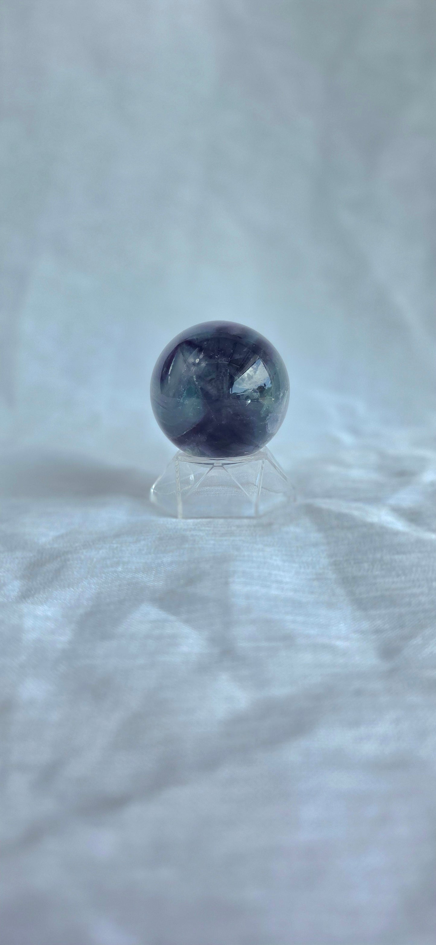 Rainbow fluorite sphere