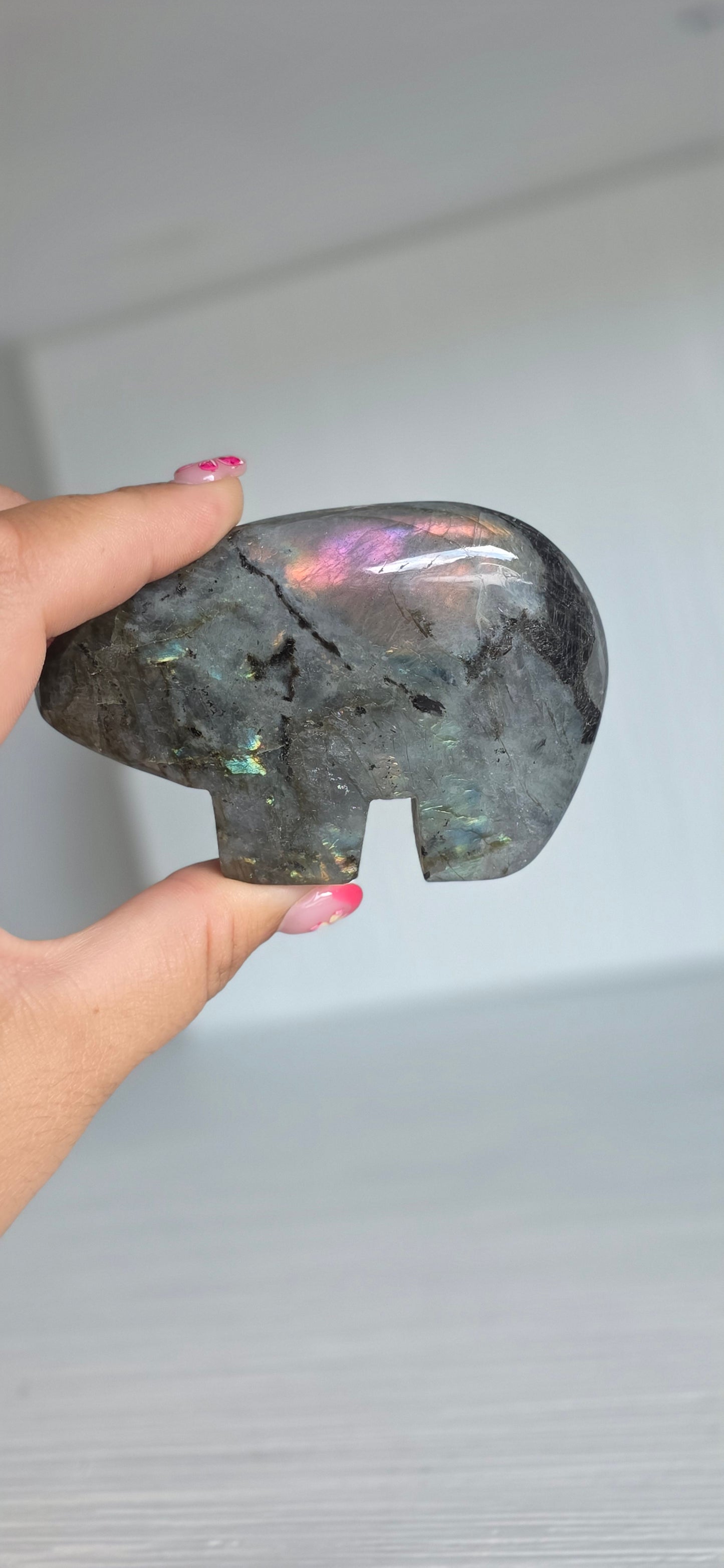 Labradorite Zuni bear carving
