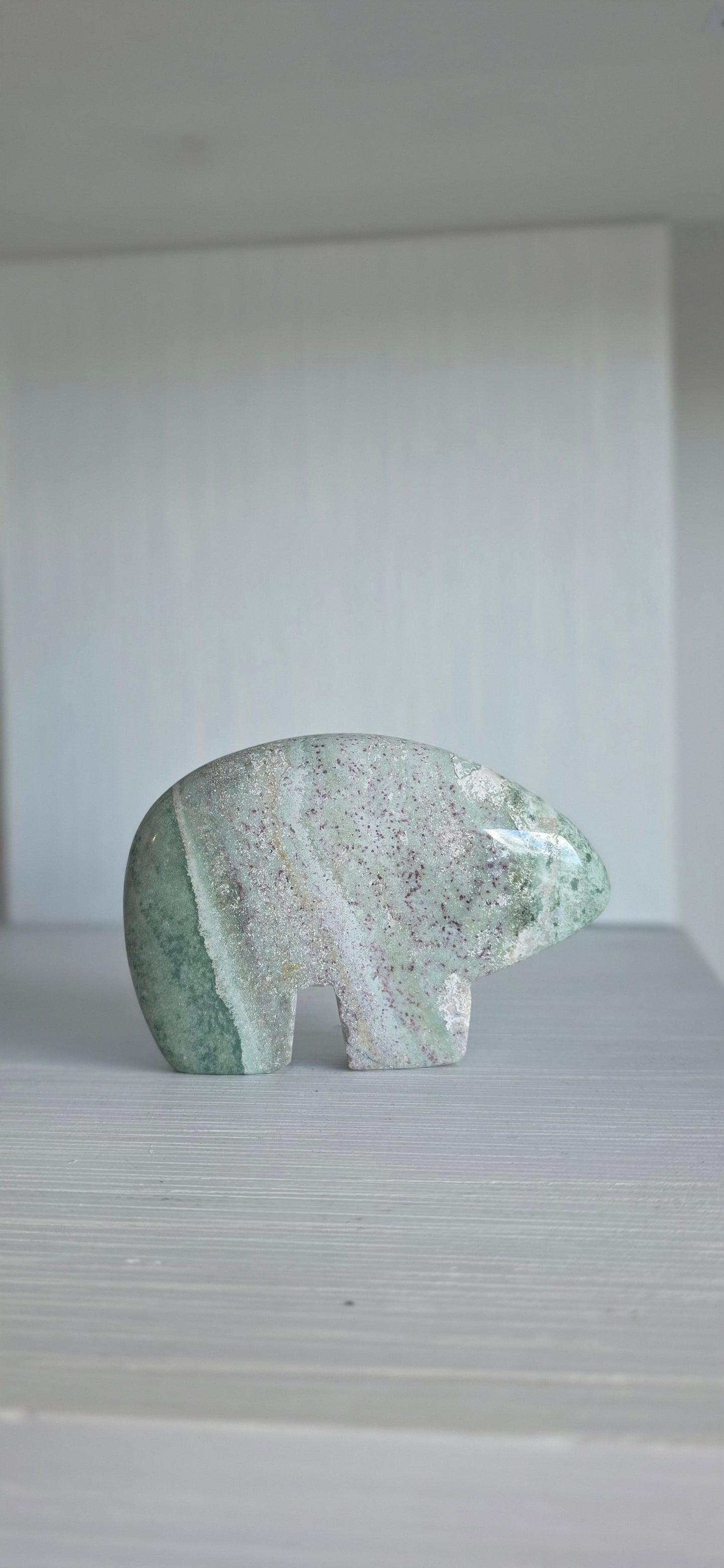 Unicorn Jasper Zuni bear carving