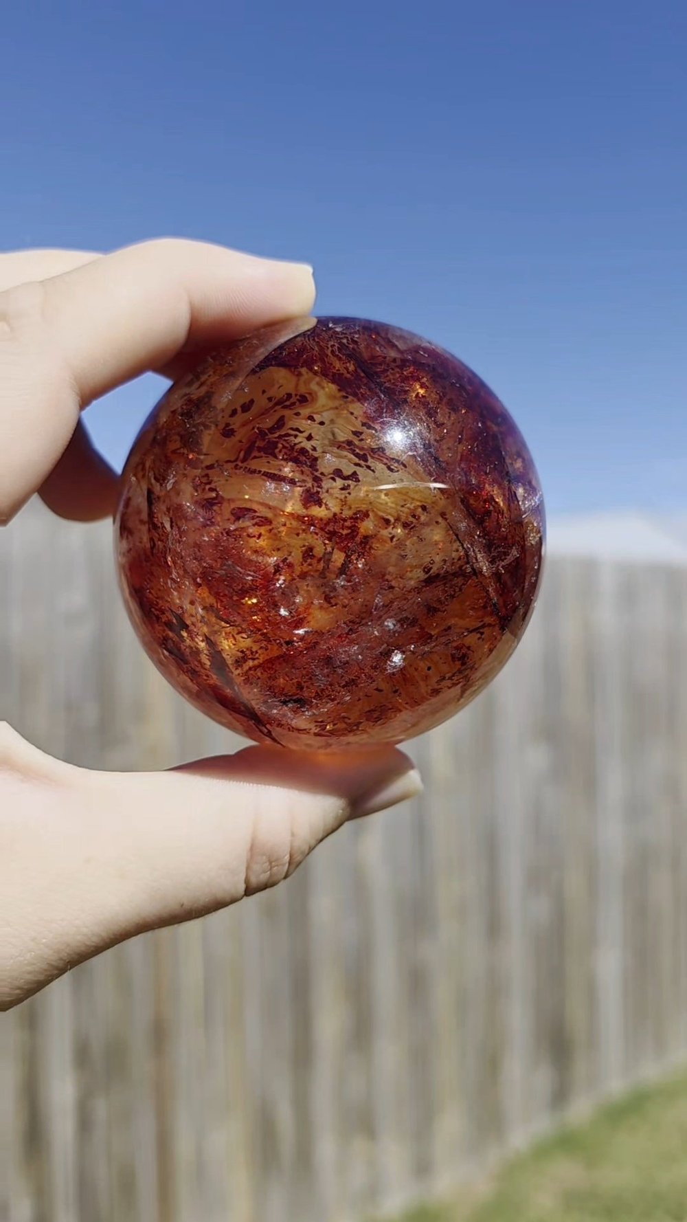 Fire Quartz spheres 406g