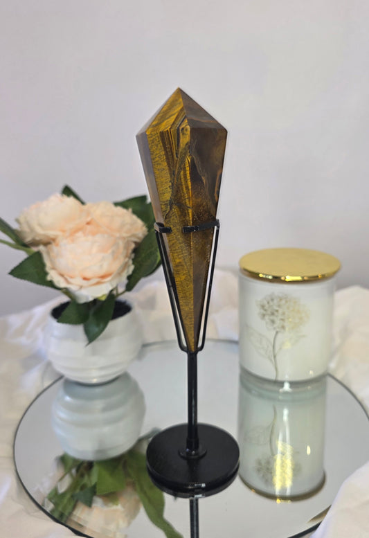 Tigers eye wand with stand
