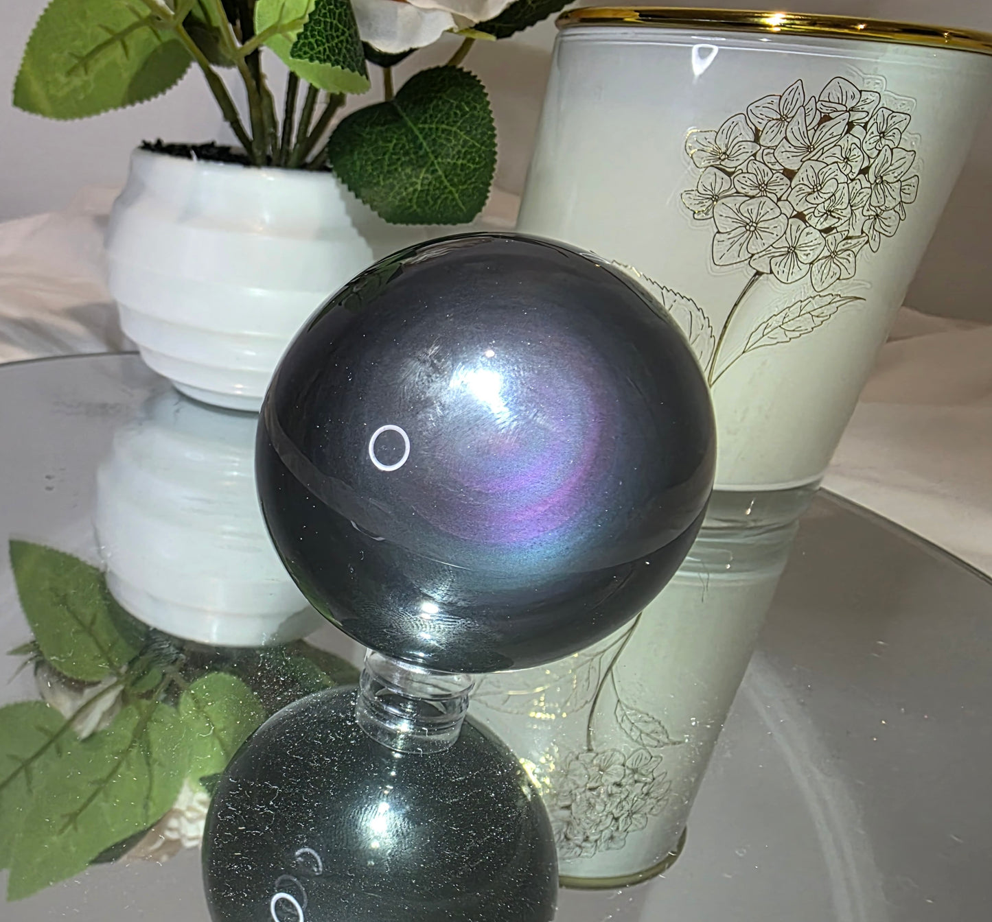 Rainbow Obsidian sphere