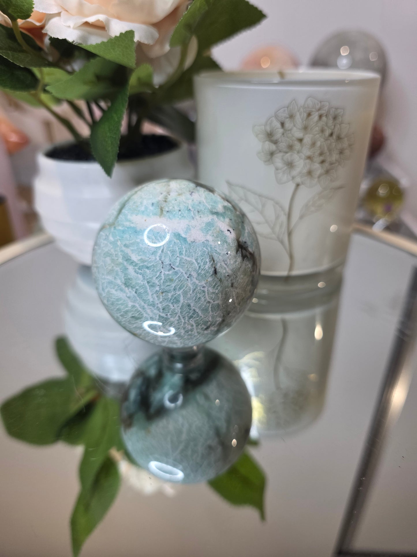 Amazonite with smokey quartz