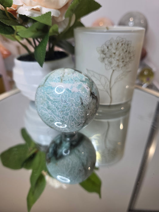 Amazonite with smokey quartz