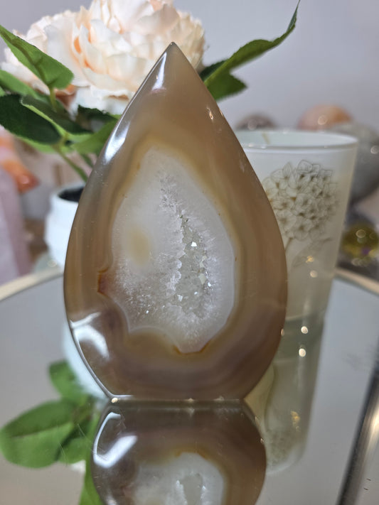 Druzy Agate teardrop