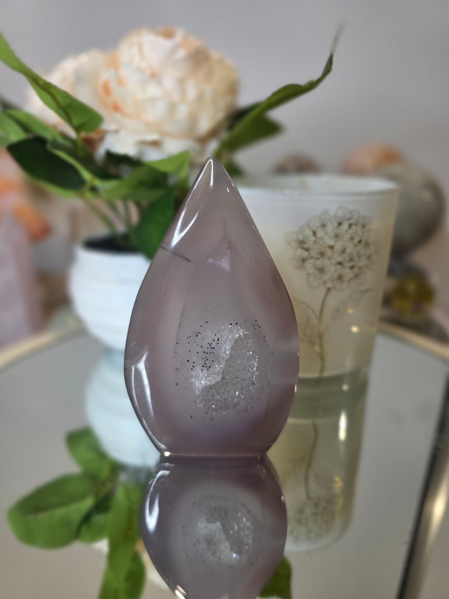 Druzy Agate teardrop