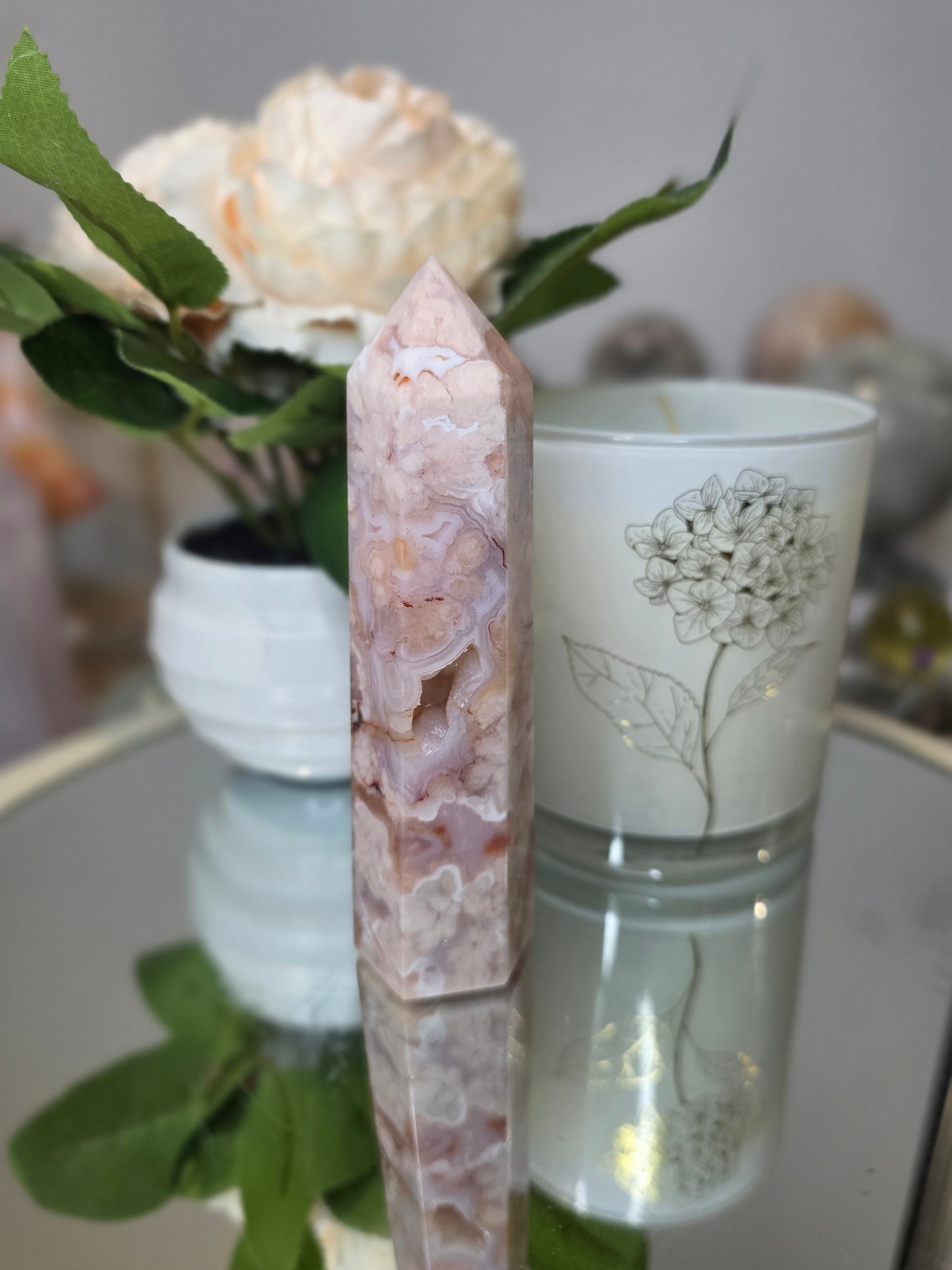 Carnelian Flower Agate tower