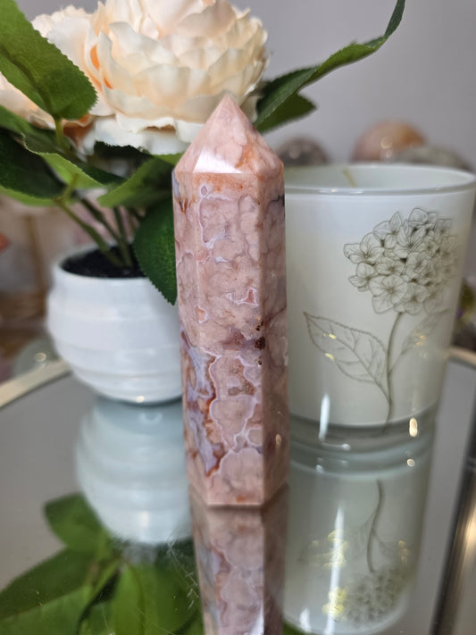 Carnelian Flower Agate tower