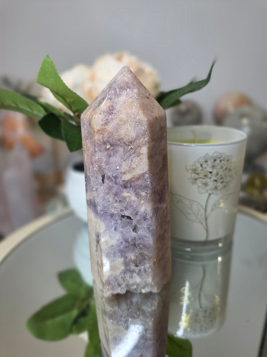 Pink & Purple Amethyst Flower Agate tower