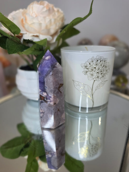 Blue Flower Agate Tower