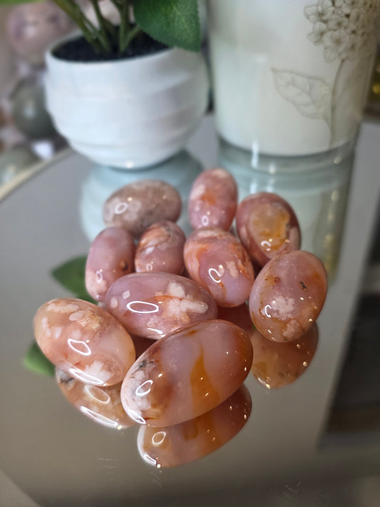 Carnelian Flower Agate tumble