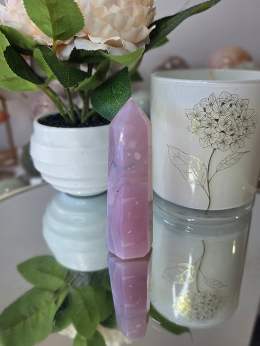 Pink Jelly Agate tower