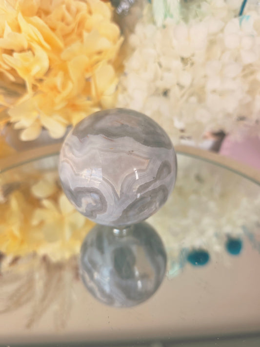 White Lace agate sphere