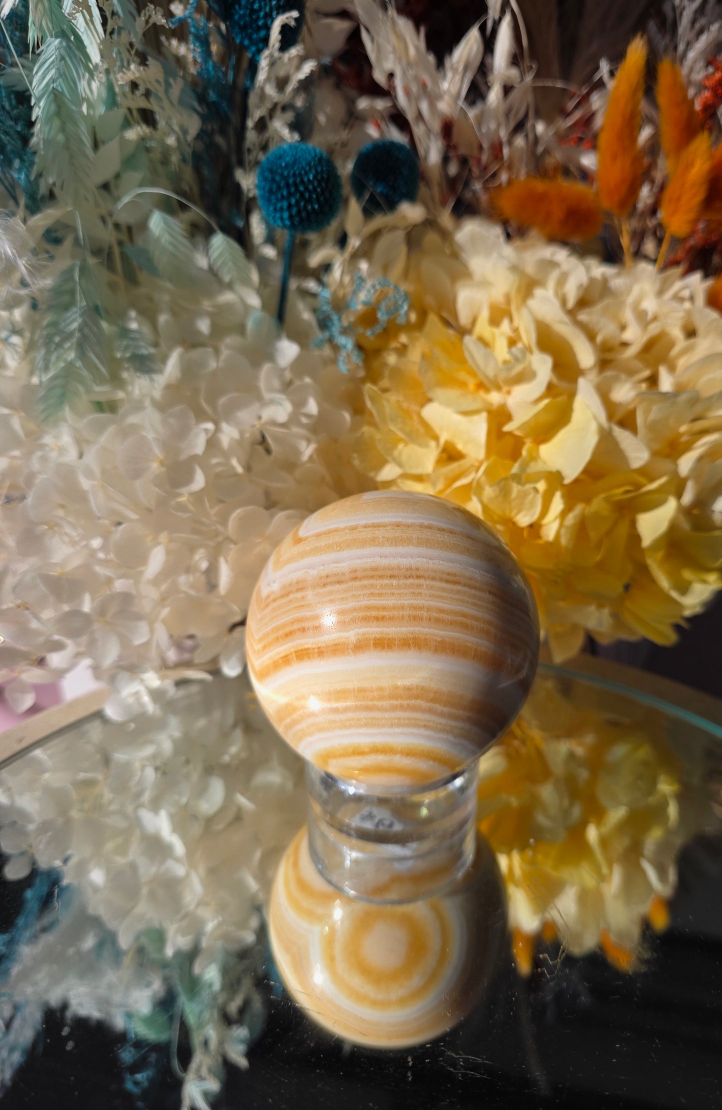 Orange calcite sphere