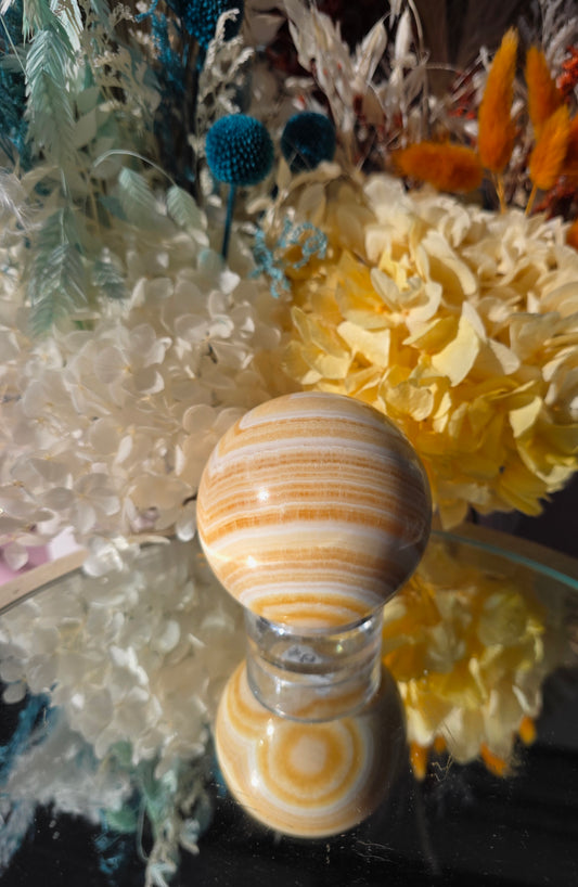 Orange calcite sphere