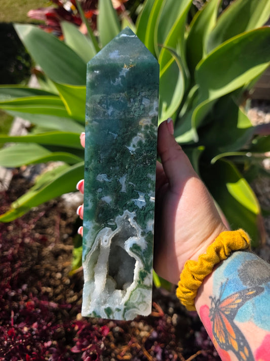 Moss agate tower
