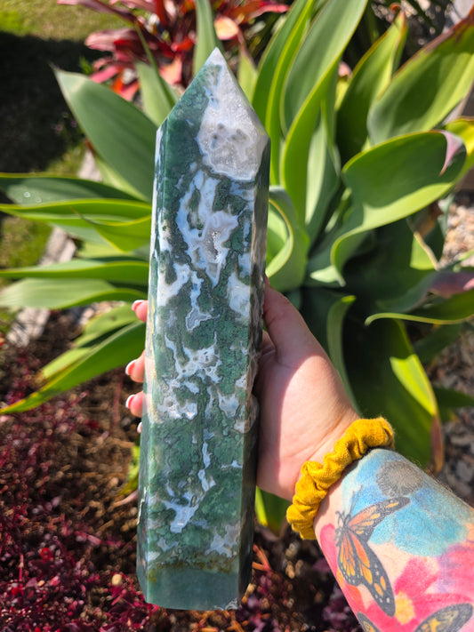 Moss agate tower