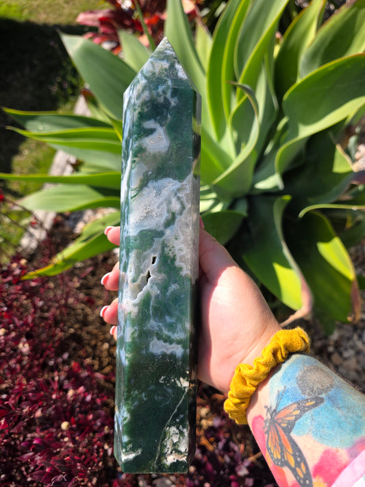Moss agate tower
