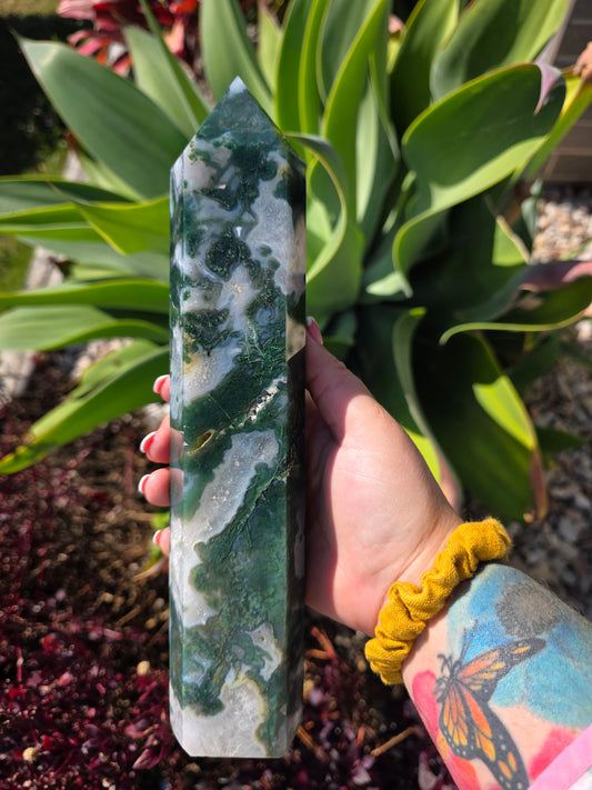 Moss agate tower