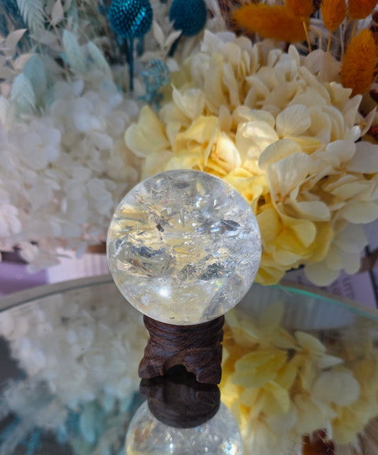Clear quartz sphere