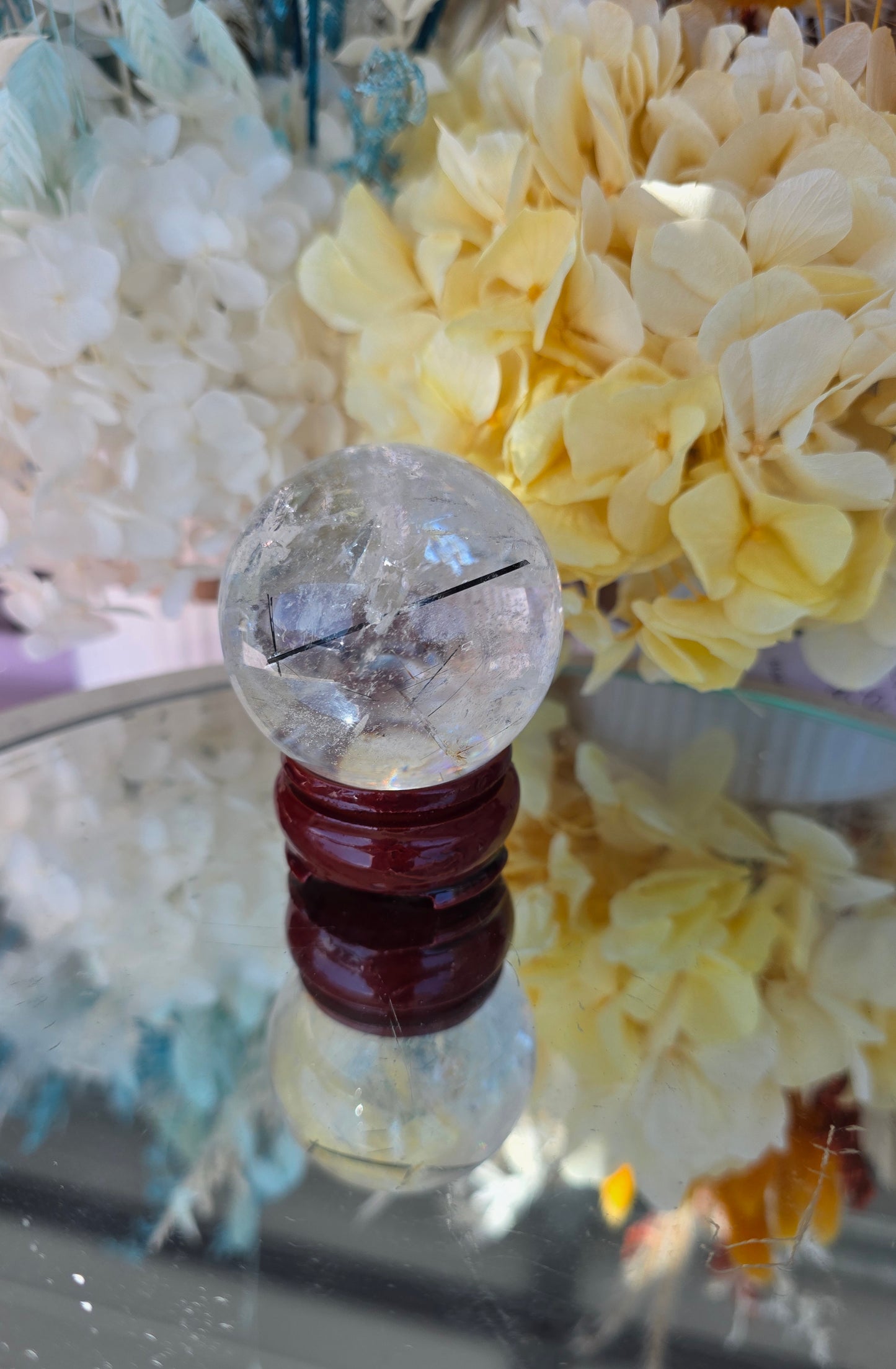 Clear quartz sphere