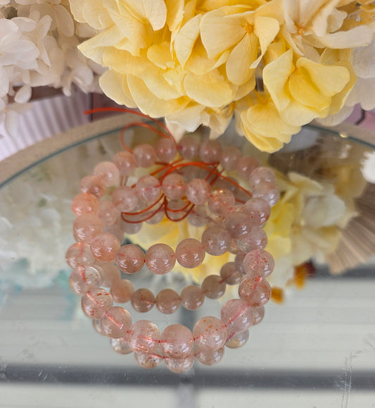 Golden strawberry quartz bracelet
