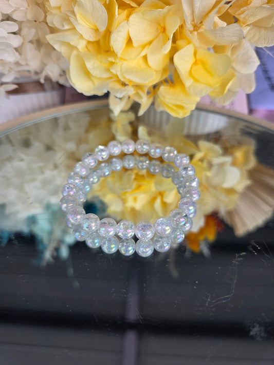 Aura crackle quartz bracelet