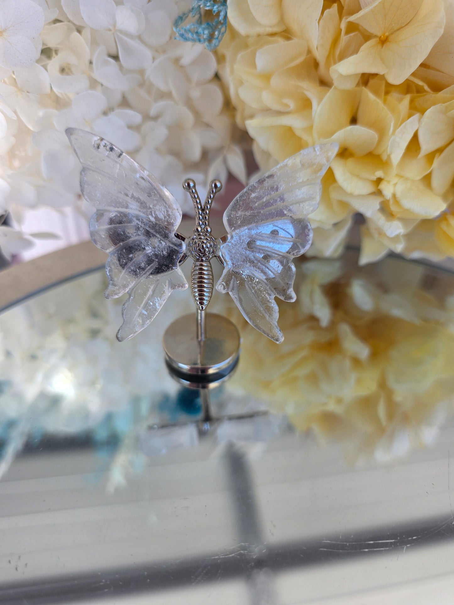 Butterfly Blue apatite, rose quartz, clear quartz