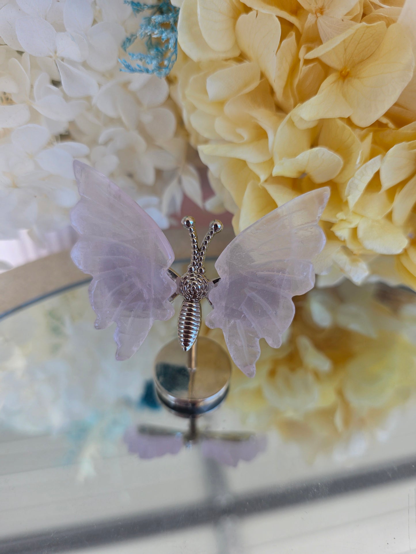 Butterfly Blue apatite, rose quartz, clear quartz