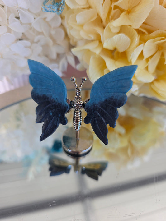 Butterfly Blue apatite, rose quartz, clear quartz