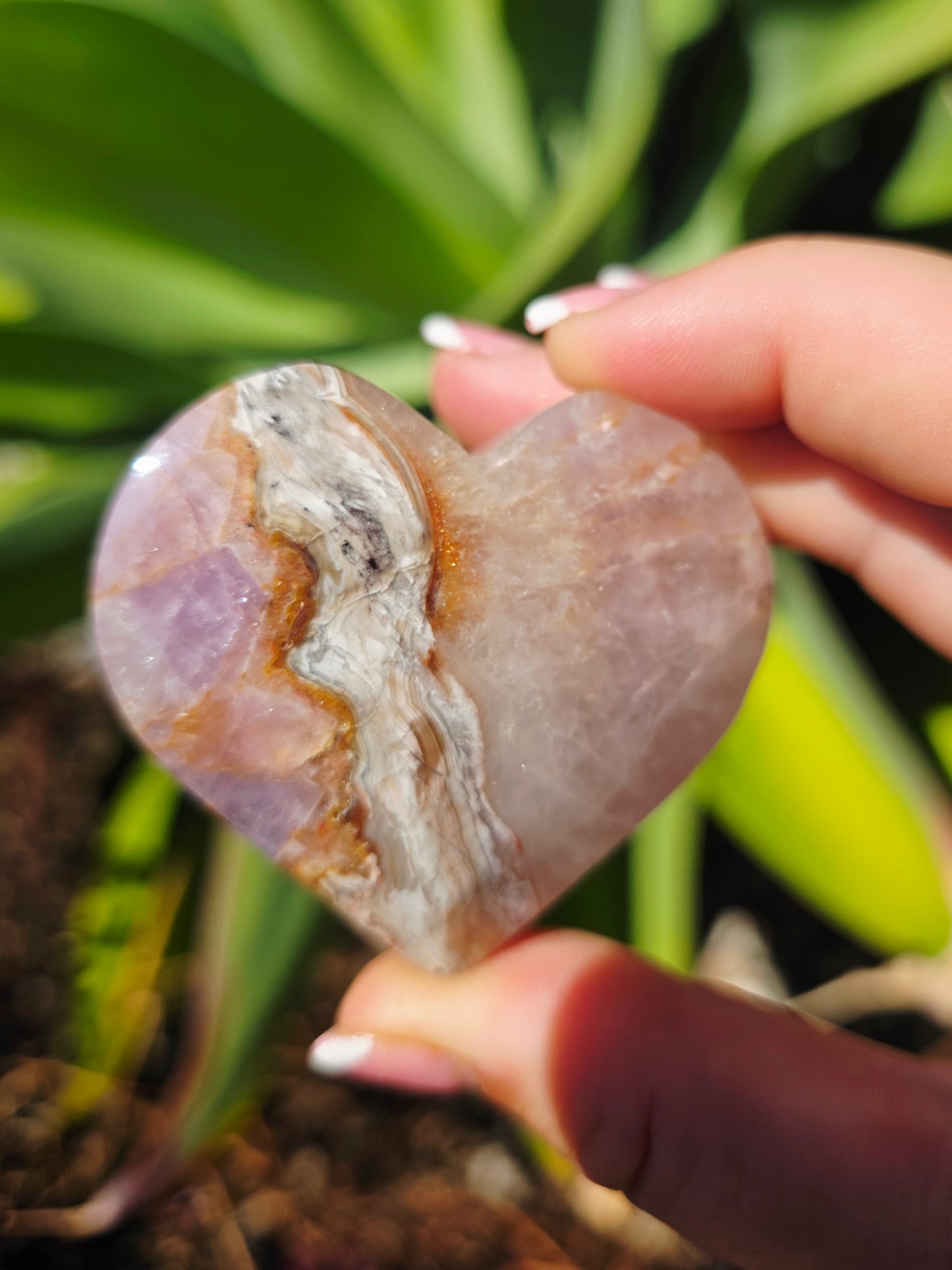 Amethyst Agate Heart