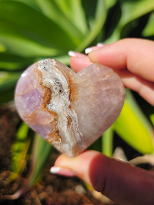 Amethyst Agate Heart