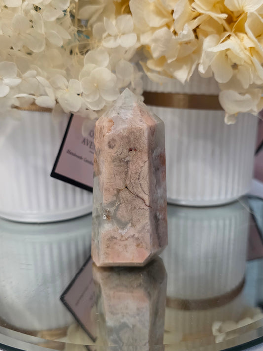 Green Amethyst Flower Agate Tower