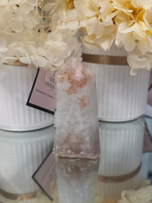 Green Amethyst Flower Agate Tower