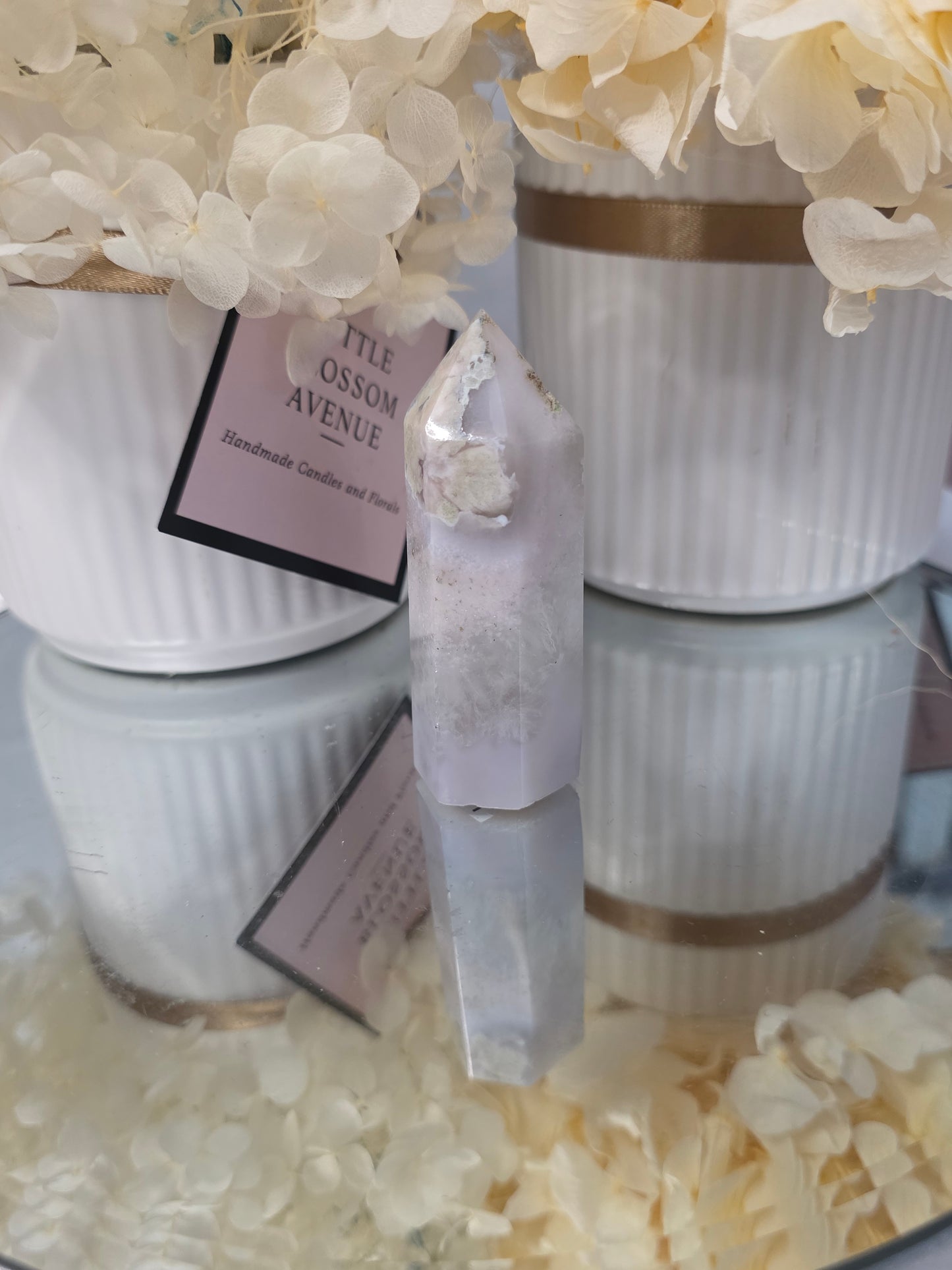 Blue Flower Agate Tower