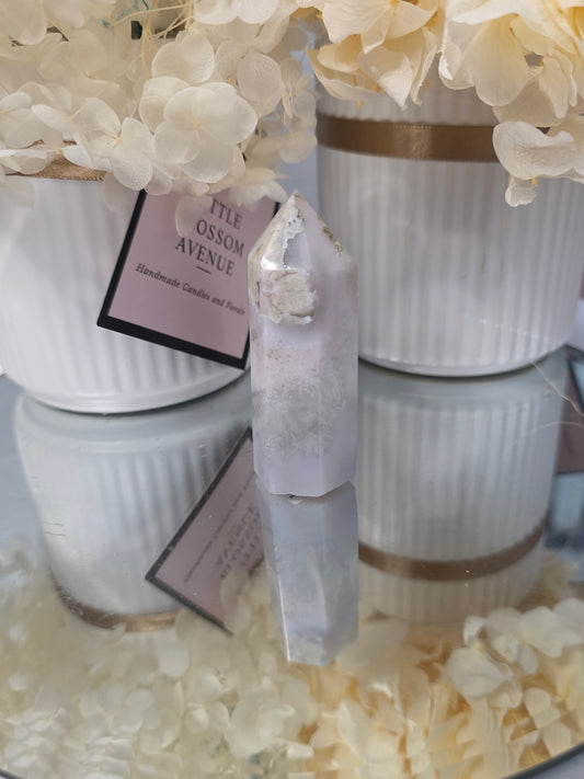 Blue Flower Agate Tower