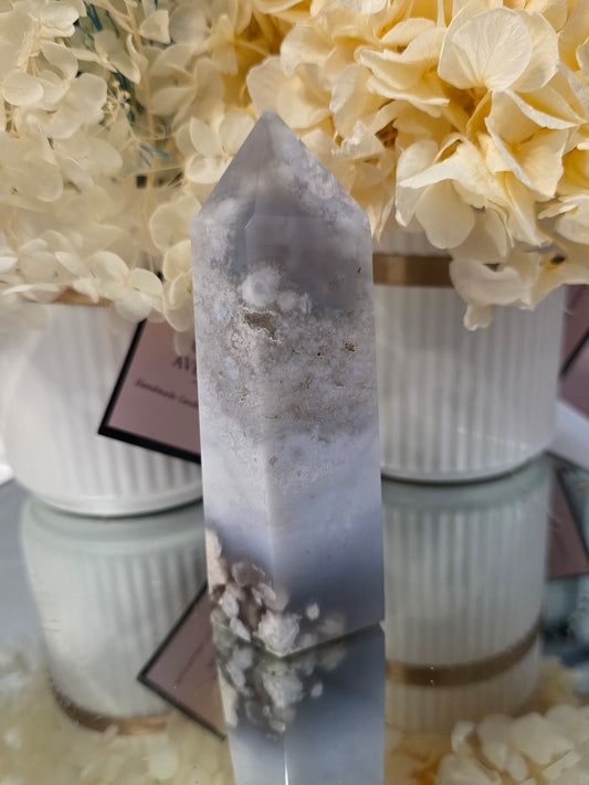 Blue Flower Agate Tower