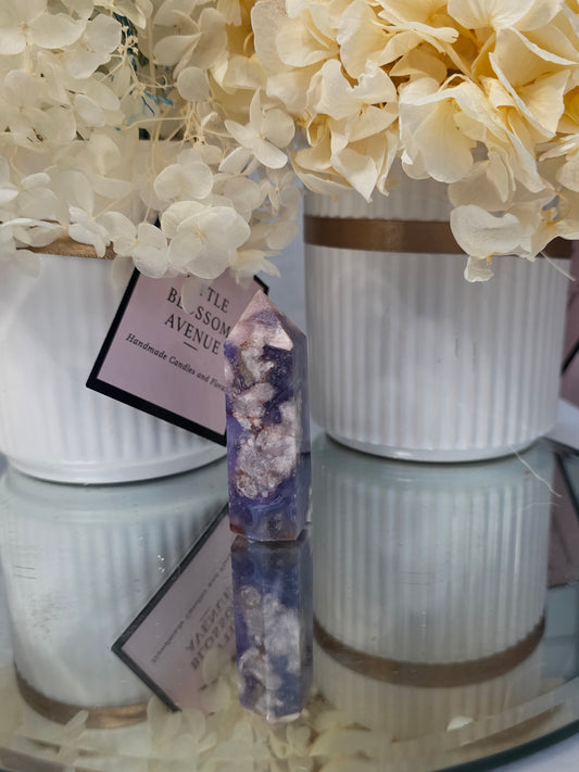 Blue Flower Agate Tower