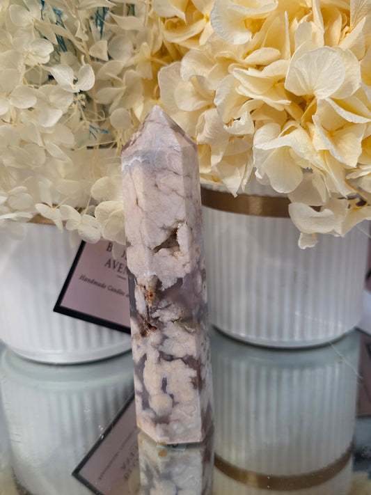 Blue Flower Agate Tower
