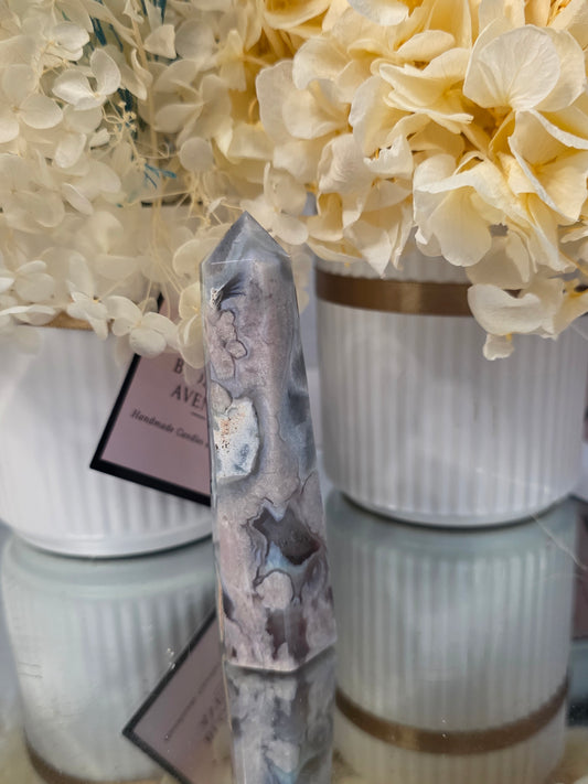 Blue Flower Agate Tower