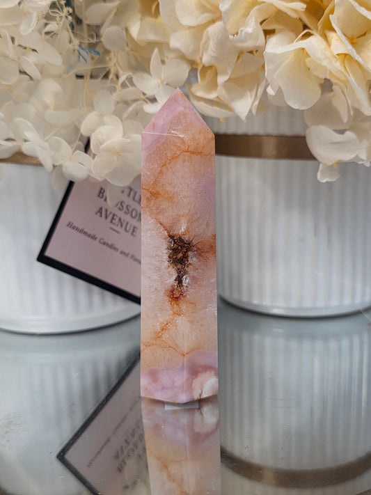 Carnelian Flower Agate Tower