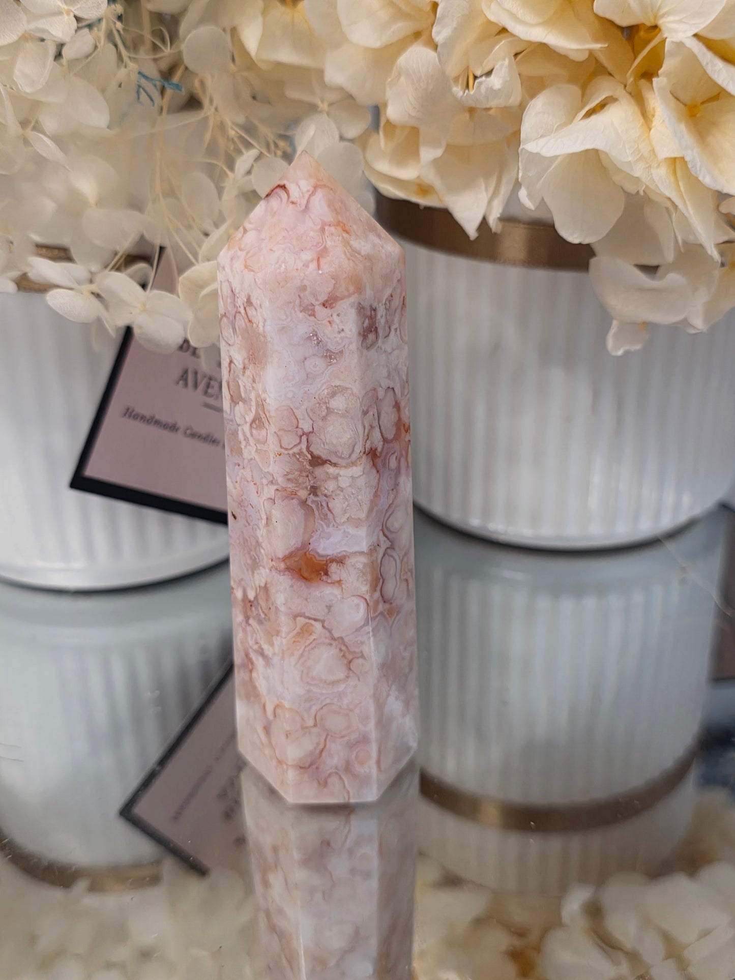 Carnelian Flower Agate Tower