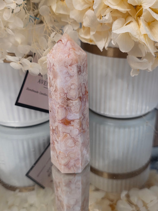 Carnelian Flower Agate Tower