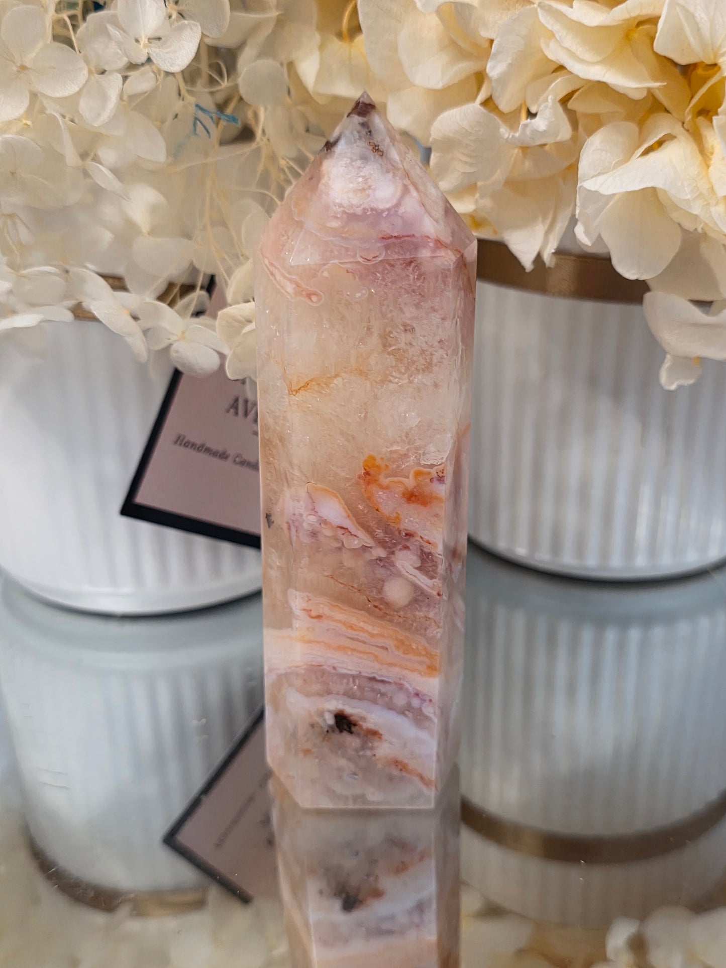 Carnelian Flower Agate Tower