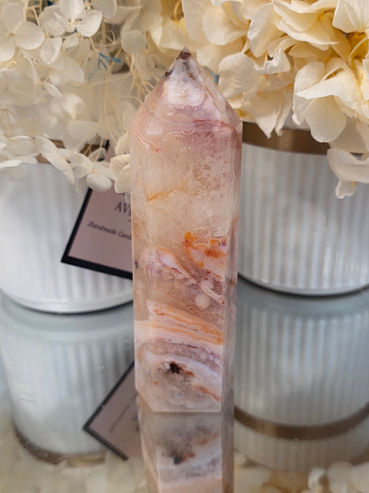 Carnelian Flower Agate Tower