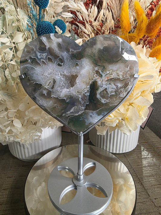 Moss Agate Heart